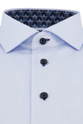 Cavallaro overhemd mouwlengte 7 slim fit lichtblauw effen katoen