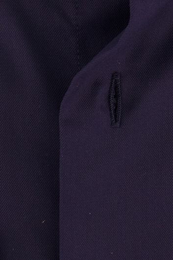 Cavallaro overhemd mouwlengte 7 slim fit donkerblauw effen katoen