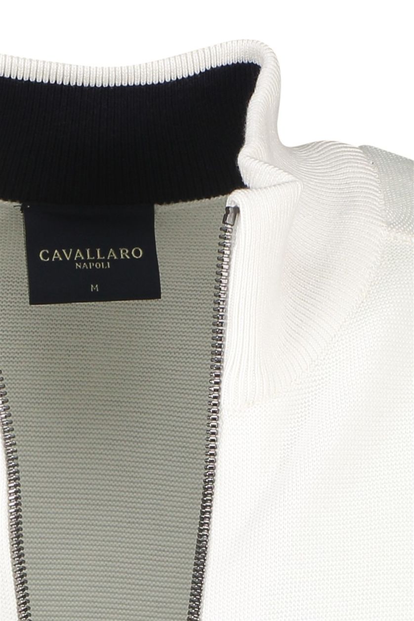 Cavallaro vest opstaande kraag katoen wit effen