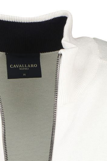 Cavallaro vest opstaande kraag wit effen katoen
