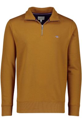 Gant Gant sweater opstaande kraag bruin katoen