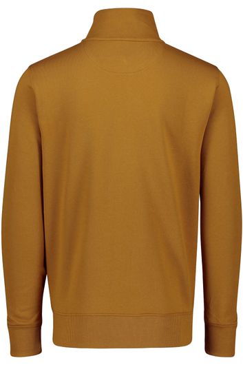 Gant sweater opstaande kraag bruin katoen