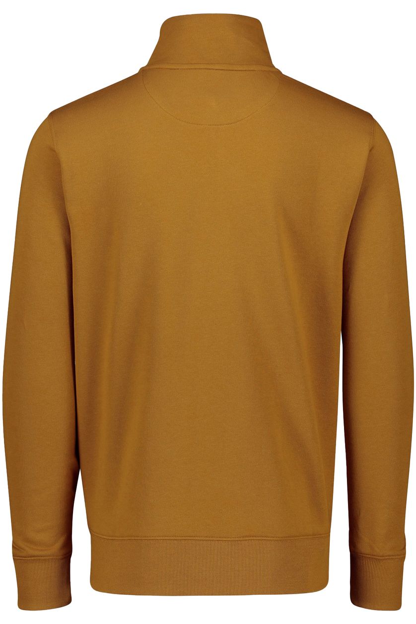 Gant sweater opstaande kraag katoen bruin