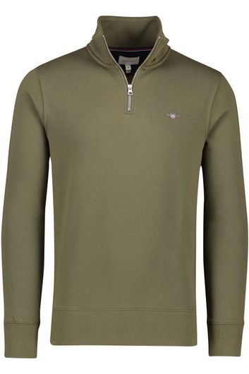 Gant sweater opstaande kraag katoen groen