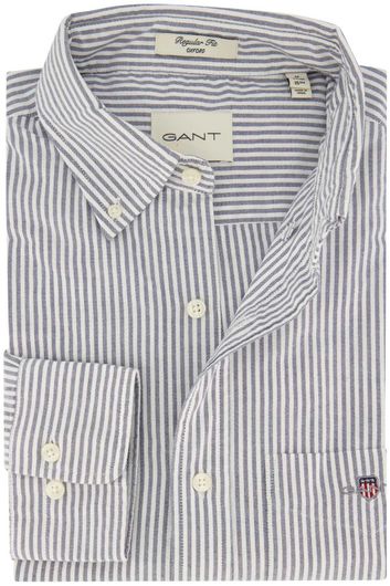 Katoenen Gant casual overhemd regular fit wit gestreept