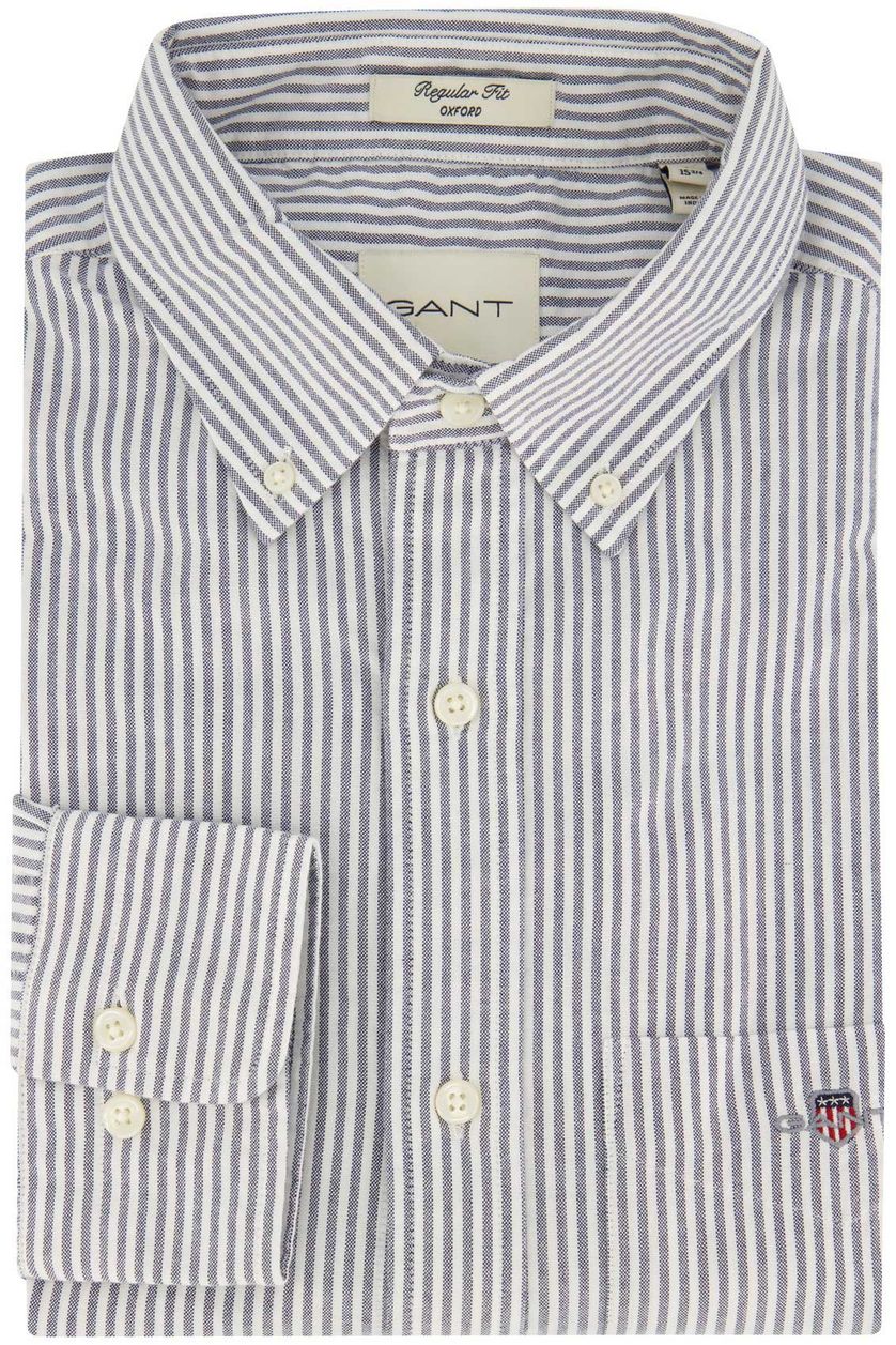 Gant casual overhemd regular fit katoen wit gestreept