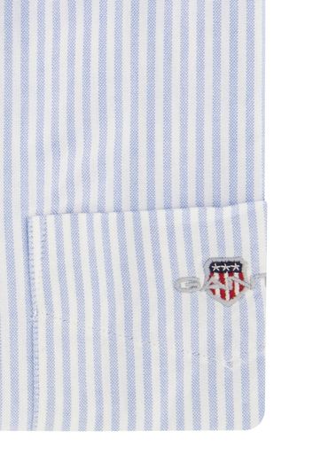Gant overhemd lichtblauw wit gestreept button-down