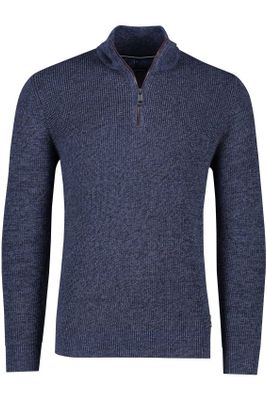Casa Moda Casa Moda katoenen sweater blauw wijde fit half zip