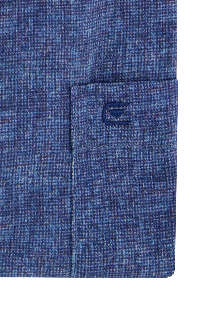 katoenen Casa Moda overhemd casual fit blauw geprint