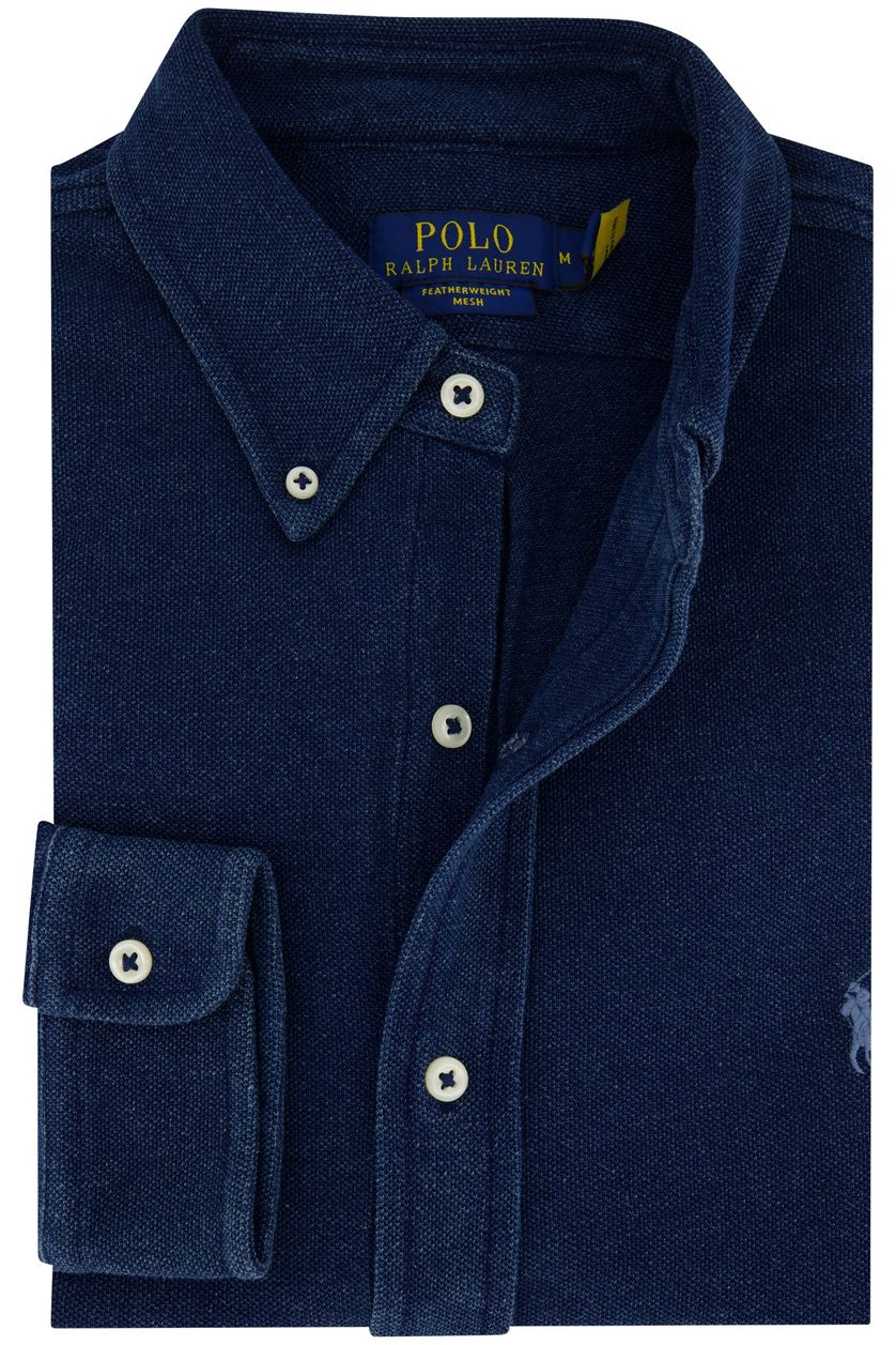 Polo Ralph Lauren donkerblauw effen overhemd normale fit katoen