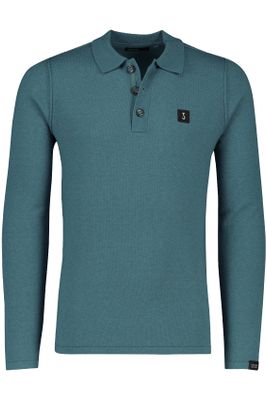 Butcher of Blue Butcher of Blue polo normale fit blauw turquoise effen 