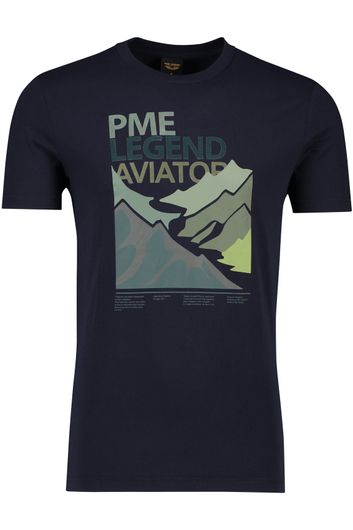 PME Legend t-shirt korte mouw donkerblauw opdruk