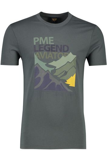PME Legend t-shirt groen korte mouw opdruk