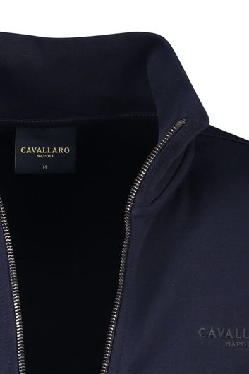 Cavallaro vest donkerblauw rits effen katoen