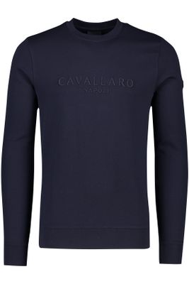 Cavallaro Cavallaro sweater donkerblauw ronde hals katoen