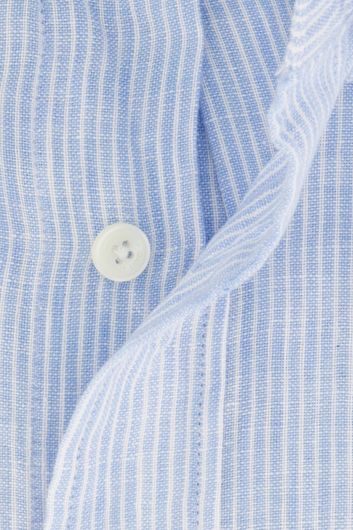 Gant casual overhemd korte mouw normale fit lichtblauw gestreept 
