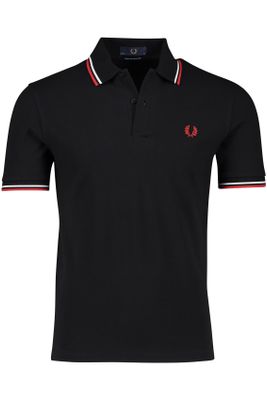 Fred Perry Fred Perry polo normale fit 2-knoops zwart katoen