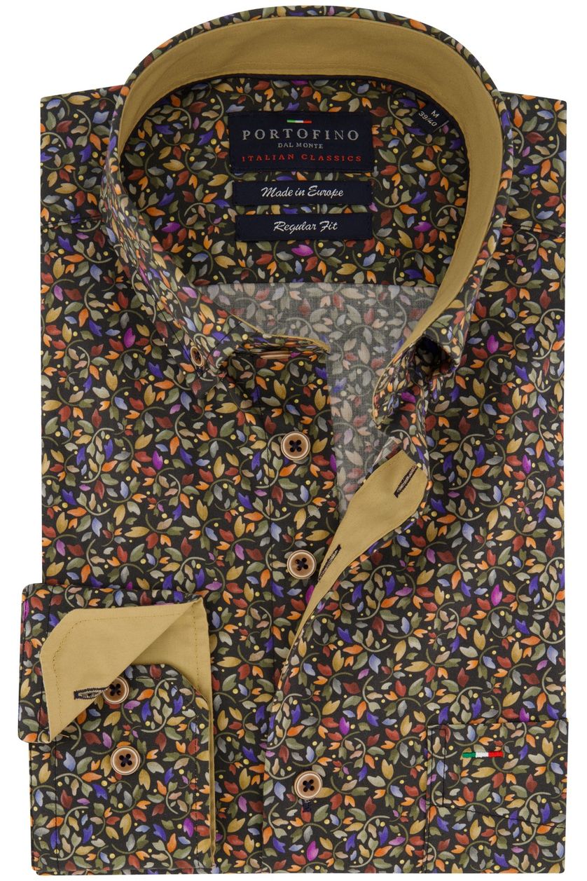 Portofino overhemd katoen regular fit multicolor geprint