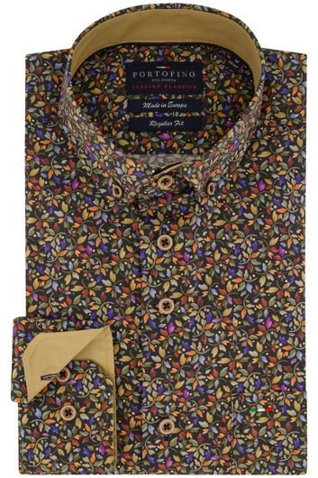 Katoenen Portofino overhemd regular fit multicolor geprint