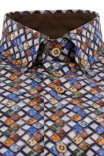 Portofino overhemd regular fit multicolor geprint