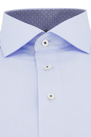Eterna overhemd Modern Fit blauw katoen strijkvrij