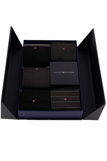 Tommy Hilfiger sokken zwart geprint katoen giftbox 6-pack