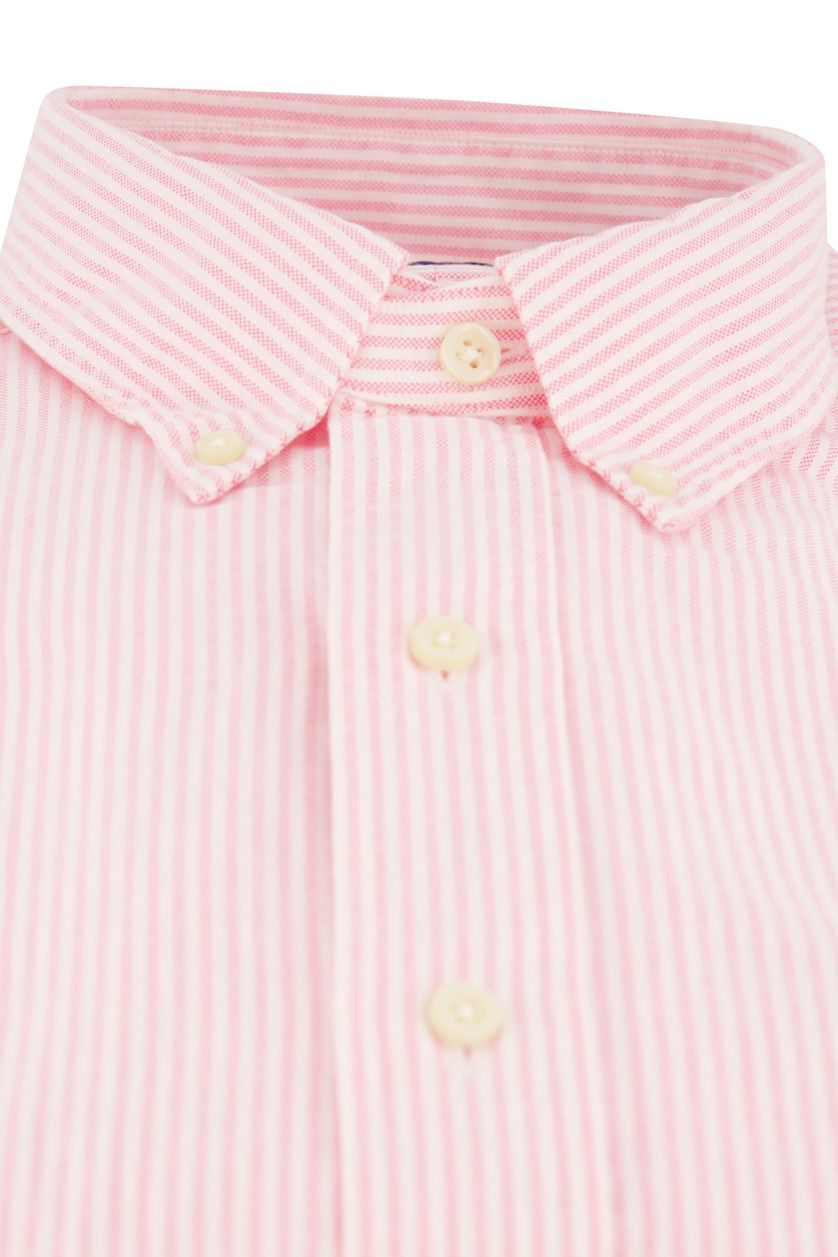 Polo Ralph Lauren casual roze wit gestreept overhemd normale fit katoen