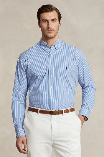 Polo Ralph Lauren casual overhemd wijde fit blauw gestreept