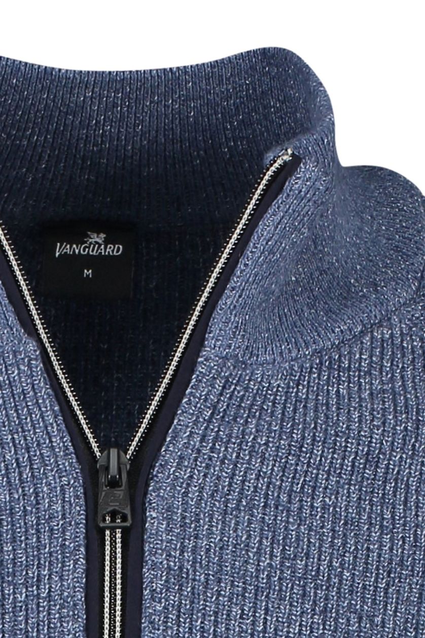 Vanguard half zip trui blauw normale fit katoen