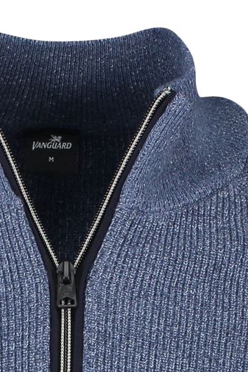 Vanguard normale fit blauwe trui half zip katoen