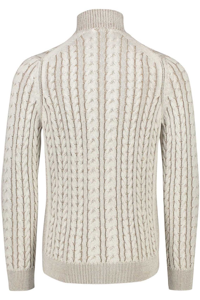 Cast Iron Sweater off white structuur katoen normale fit