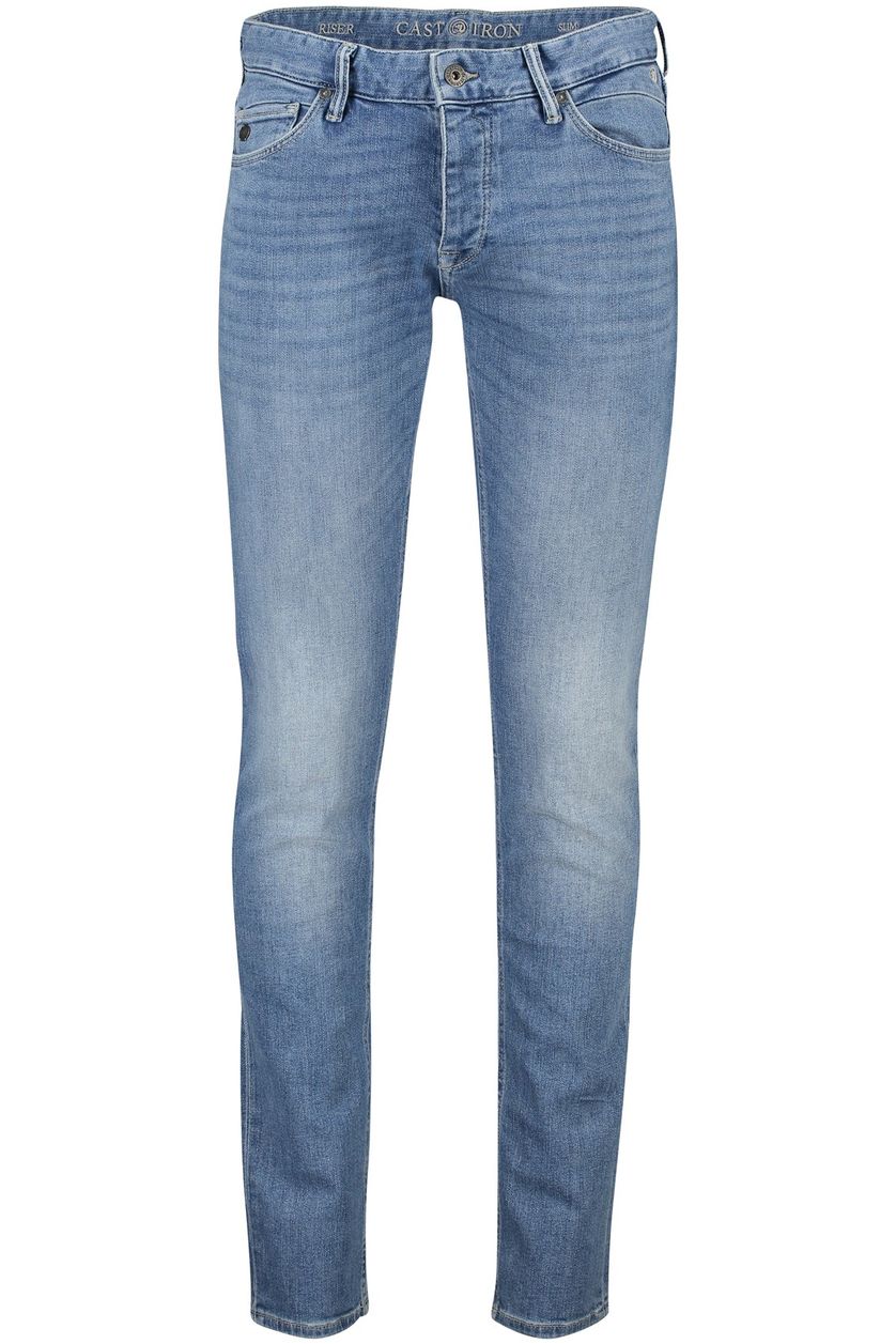 Cast Iron jeans Riser Slim blauw effen denim 5-p