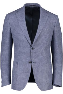 Dressler Dressler lichtblauw colbert steekzakken shaped fit wol