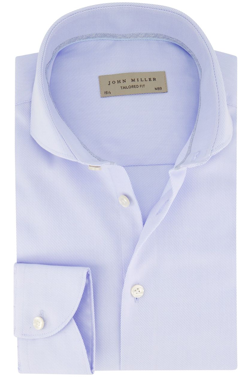 John Miller mouwlengte 7 overhemd lichtblauw tailored fit katoen