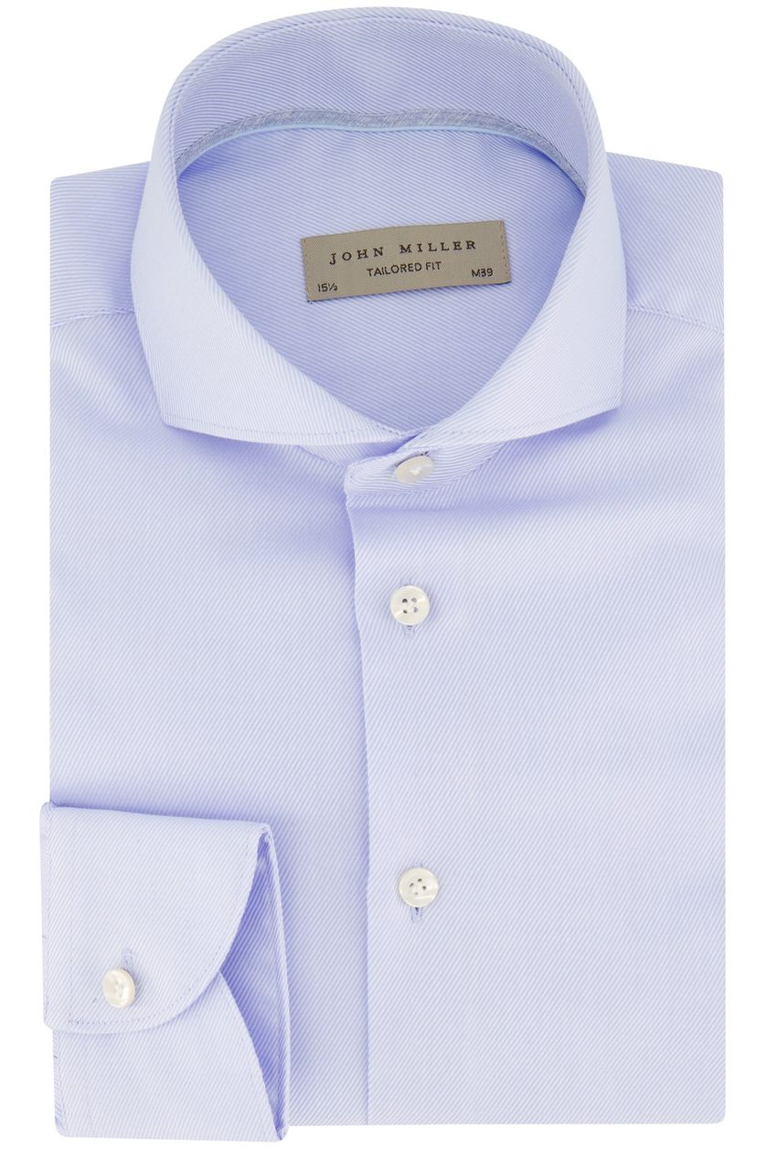 John Miller mouwlengte 7 overhemd lichtblauw tailored fit katoen