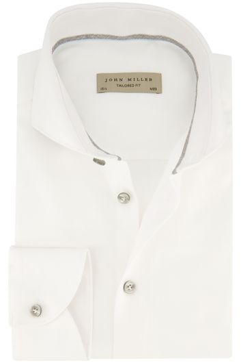 John Miller tailored fit overhemd wit katoen