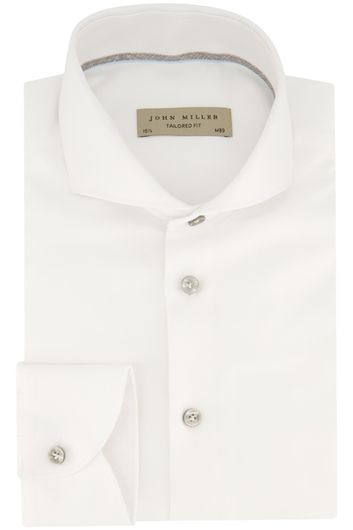 John Miller tailored fit overhemd wit katoen