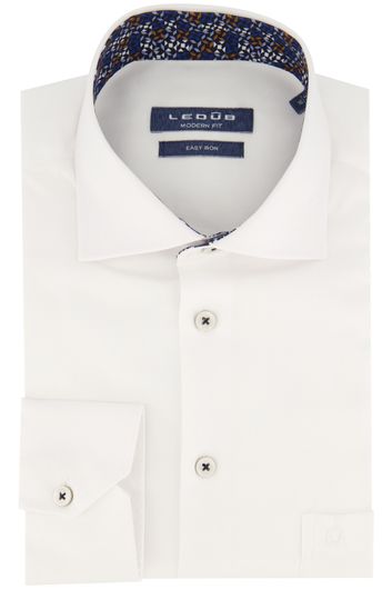 Ledub overhemd wit katoen modern fit