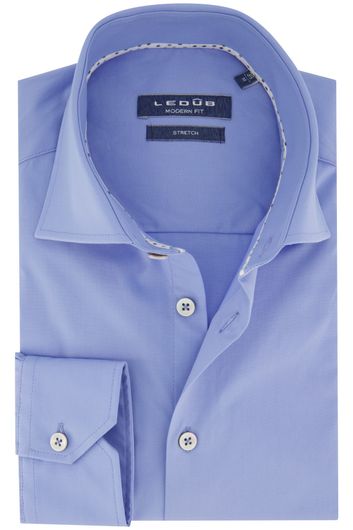 Ledub overhemd Modern Fit blauw katoen