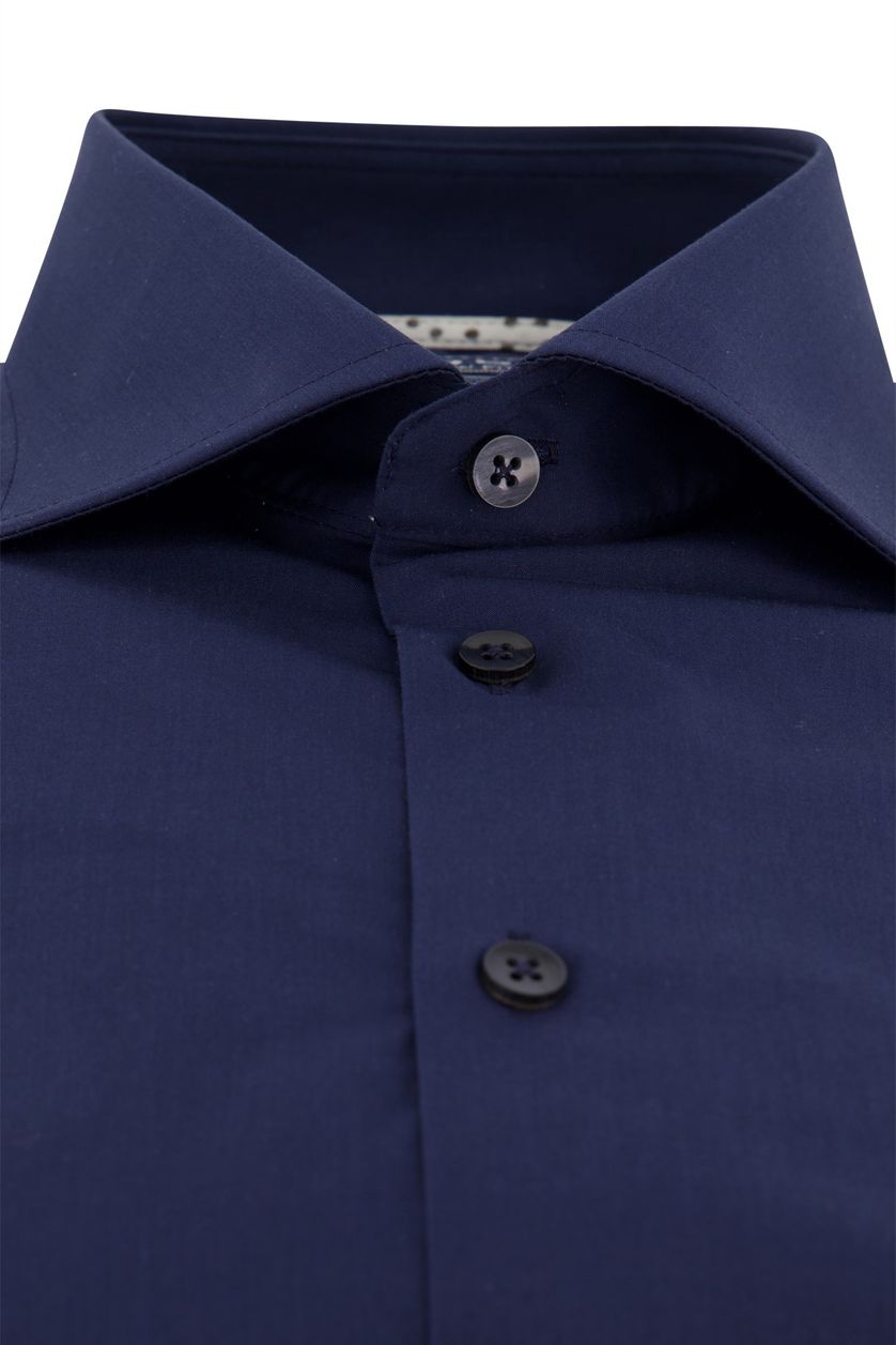 Ledub overhemd ml 7 Modern Fit donkerblauw stretch katoen