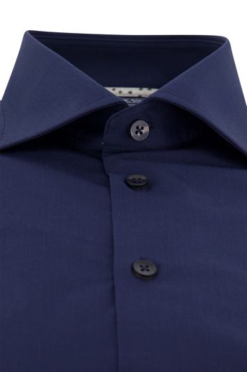 Ledub overhemd mouwlengte 7 Modern Fit New normale fit donkerblauw effen katoen