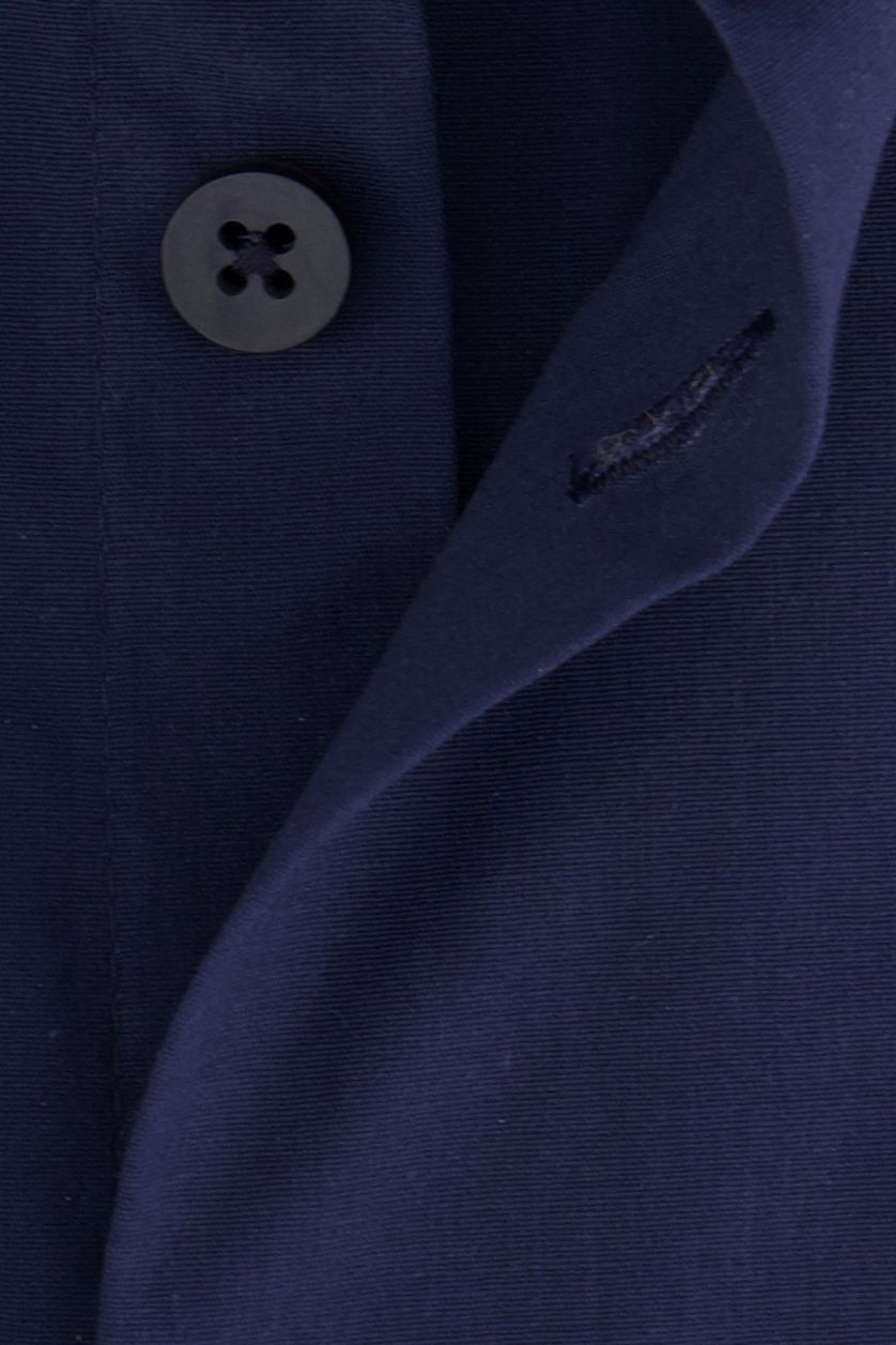 Ledub overhemd ml 7 Modern Fit donkerblauw stretch katoen