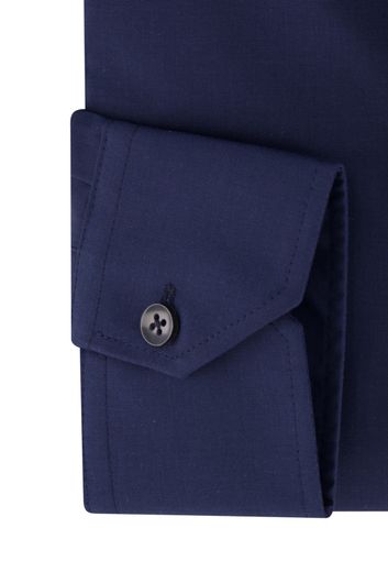 Ledub overhemd ml 7 Modern Fit donkerblauw katoen stretch
