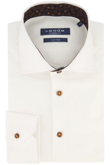 Ledub overhemd mouwlengte 7 Modern Fit wit katoen