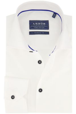 Ledub Ledub overhemd wit mouwlengte 7 katoen modern fit