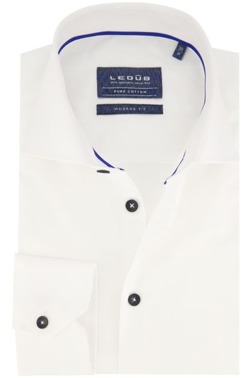 Ledub witte overhemd modern fit mouwlengte 7 katoen
