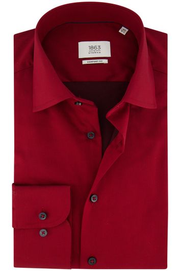 Eterna overhemd normale fit rood effen katoen
