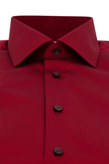 Eterna overhemd normale fit rood effen katoen