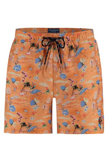 A Fish Named Fred zwembroek oranje geprint slim fit