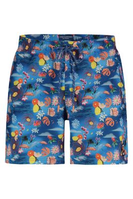 A Fish Named Fred A Fish Named Fred zwembroek blauw tropisch geprint slim fit